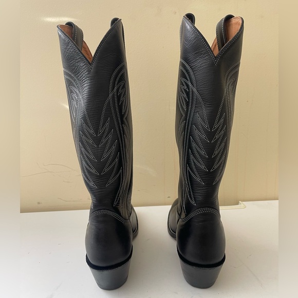 NWT Alberta Boot Company Black Cowhide Western Cowboy Boots Women Size 8.5 US - Picture 3 of 8